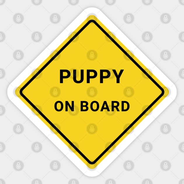 Puppy on board Sticker by powniels